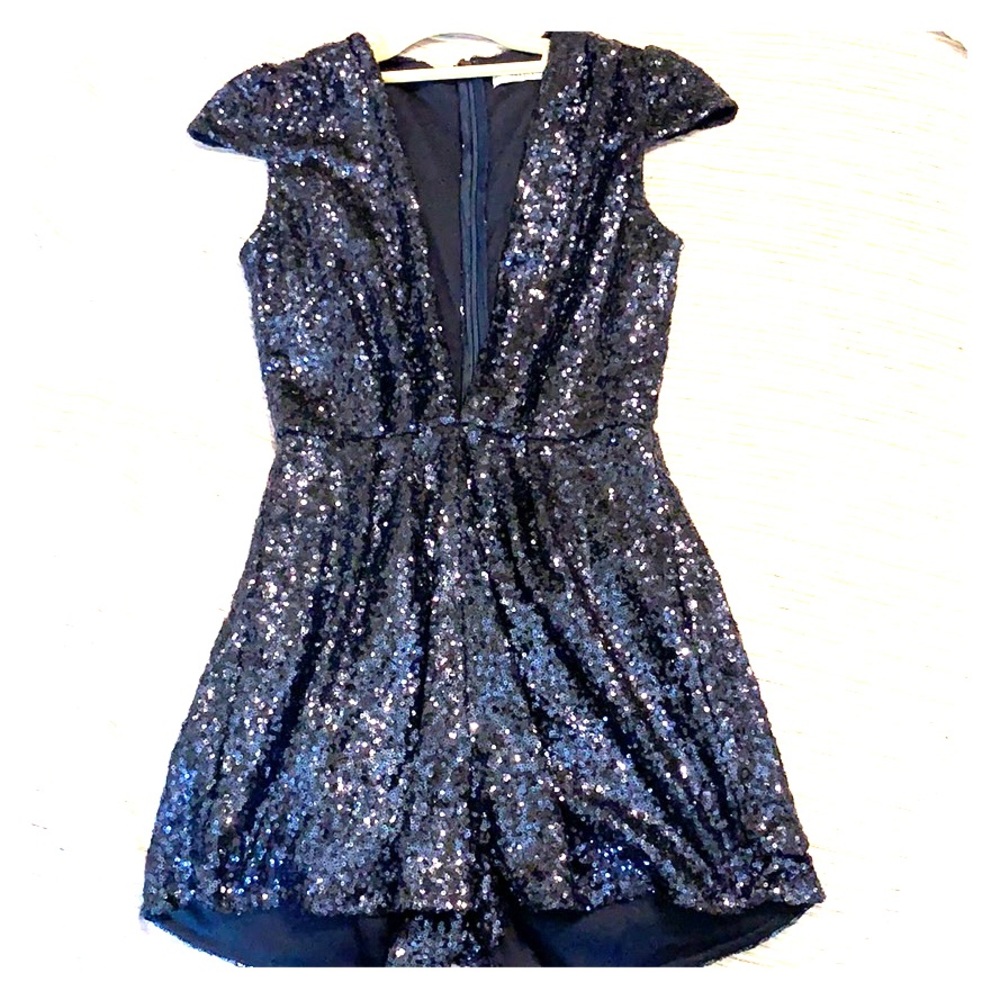 Sequin Deep-V Romper